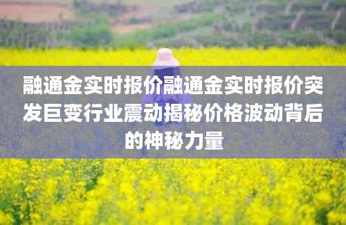 融通金实时报价融通金实时报价突发巨变行业震动揭秘价格波动背后的神秘力量