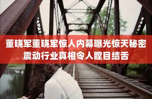 董晓军董晓军惊人内幕曝光惊天秘密震动行业真相令人瞠目结舌