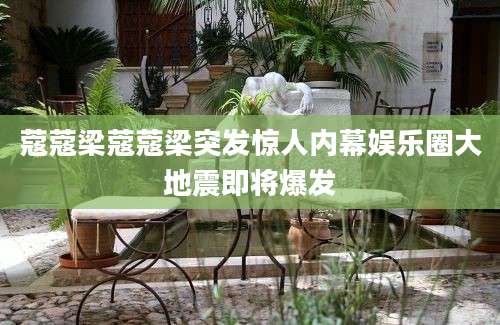 蔻蔻梁蔻蔻梁突发惊人内幕娱乐圈大地震即将爆发