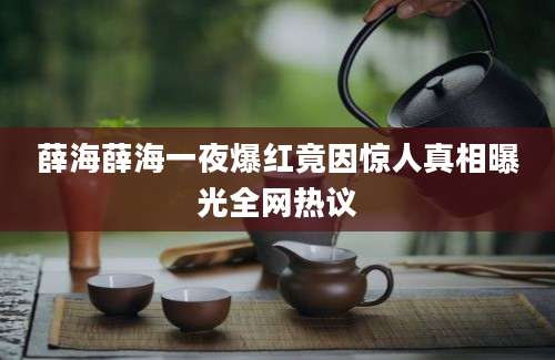 薛海薛海一夜爆红竟因惊人真相曝光全网热议