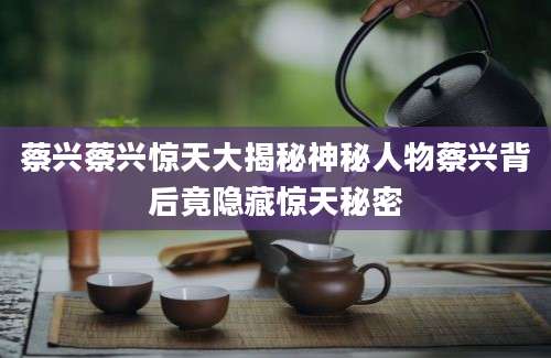 蔡兴蔡兴惊天大揭秘神秘人物蔡兴背后竟隐藏惊天秘密