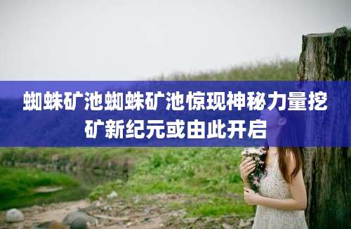 蜘蛛矿池蜘蛛矿池惊现神秘力量挖矿新纪元或由此开启