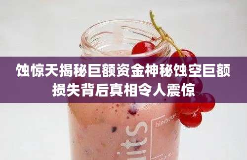 蚀惊天揭秘巨额资金神秘蚀空巨额损失背后真相令人震惊
