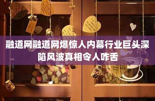 融道网融道网爆惊人内幕行业巨头深陷风波真相令人咋舌