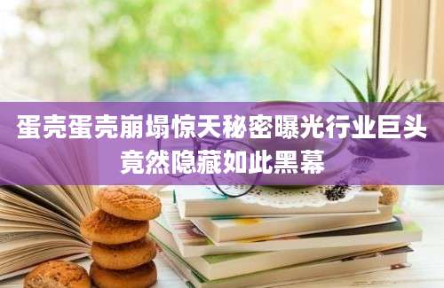 蛋壳蛋壳崩塌惊天秘密曝光行业巨头竟然隐藏如此黑幕