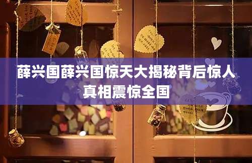 薛兴国薛兴国惊天大揭秘背后惊人真相震惊全国