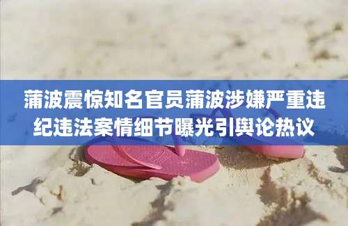 蒲波震惊知名官员蒲波涉嫌严重违纪违法案情细节曝光引舆论热议