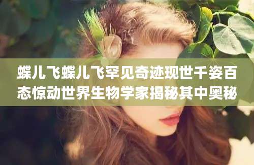 蝶儿飞蝶儿飞罕见奇迹现世千姿百态惊动世界生物学家揭秘其中奥秘