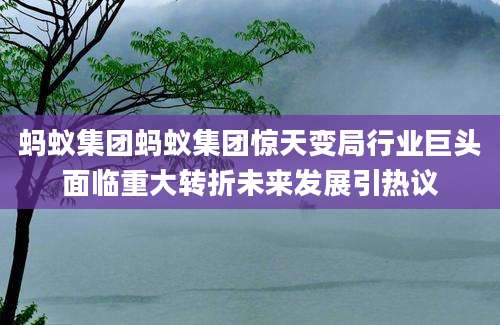 蚂蚁集团蚂蚁集团惊天变局行业巨头面临重大转折未来发展引热议