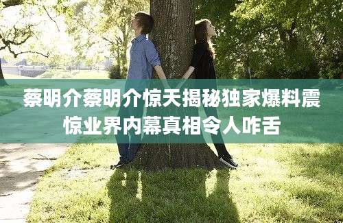蔡明介蔡明介惊天揭秘独家爆料震惊业界内幕真相令人咋舌