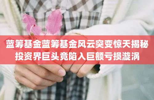 蓝筹基金蓝筹基金风云突变惊天揭秘投资界巨头竟陷入巨额亏损漩涡