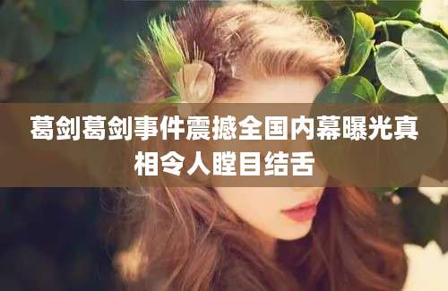 葛剑葛剑事件震撼全国内幕曝光真相令人瞠目结舌