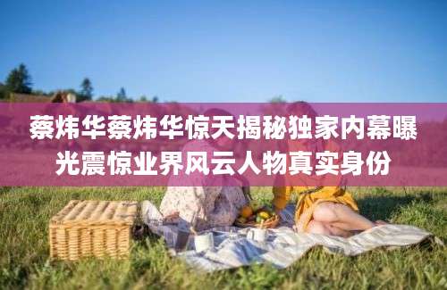 蔡炜华蔡炜华惊天揭秘独家内幕曝光震惊业界风云人物真实身份