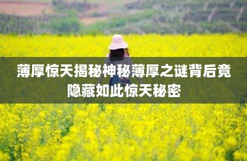 薄厚惊天揭秘神秘薄厚之谜背后竟隐藏如此惊天秘密