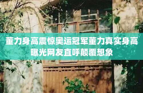 董力身高震惊奥运冠军董力真实身高曝光网友直呼颠覆想象