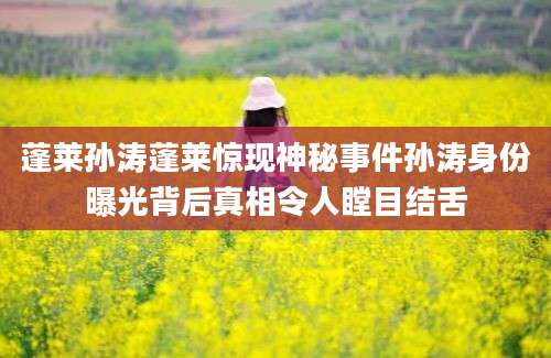 蓬莱孙涛蓬莱惊现神秘事件孙涛身份曝光背后真相令人瞠目结舌