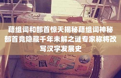 藉组词和部首惊天揭秘藉组词神秘部首竟隐藏千年未解之谜专家称将改写汉字发展史