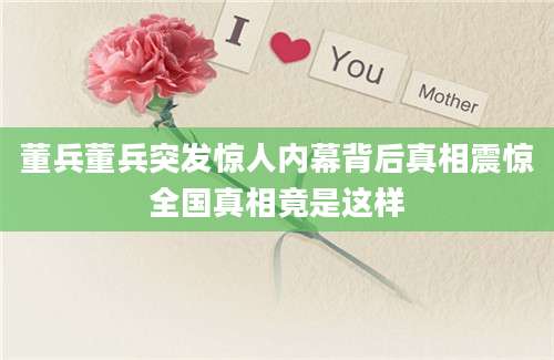 董兵董兵突发惊人内幕背后真相震惊全国真相竟是这样